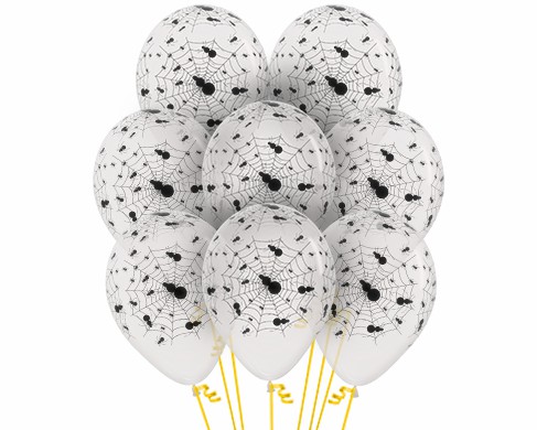 Шар латекс с рисунком 12"/Sp кристалл Паутина прозрачный 390 1006 (50шт)