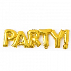 Шар фольга Буквы надпись PARTY Золото 40" 102см FL