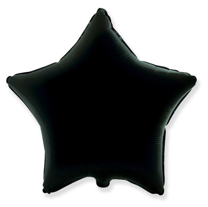 Шар фольга без рисунка 18'' звезда Черная Black пастель Fm