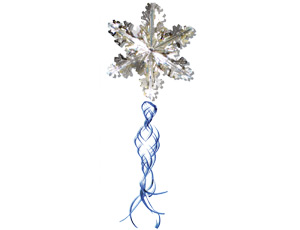 Снежинка фольга резная 60см со спиралью