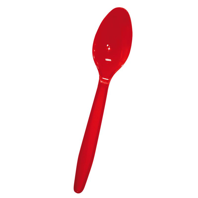 Ложки пластиковые 12 шт. Делюкс, красные