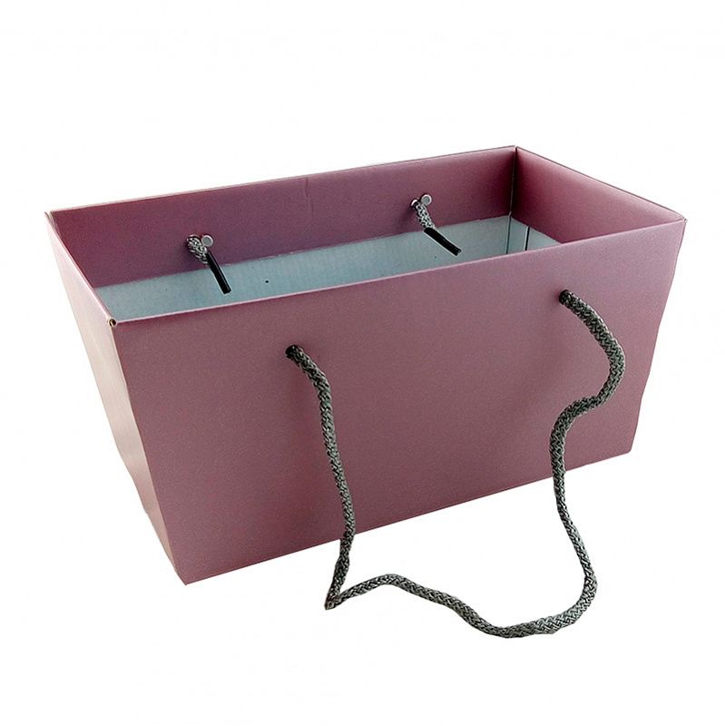 Коробка для цветов Трапеция Премиум Миди розово-фиолетовый 25,5х14,7х12,5см