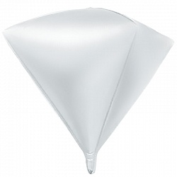 Шар фольга 3D Алмаз 27'' Белый White FL