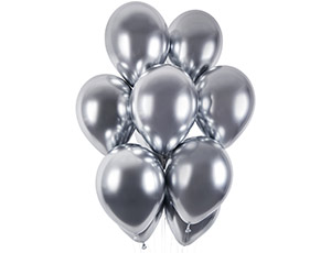 Шар латекс 13"/Gm G120/89 хром Серый блеск Shiny Silver (50шт)