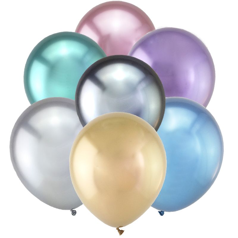 Шар латекс 12"/ВС хром Зеркальные шары Ассорти Mirror Assorted (50шт)