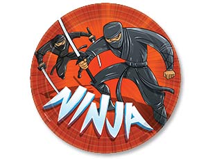 Тарелки бумажные 23 см., 8 шт. Ниндзя