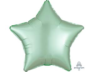 Шар фольга без рисунка 18'' звезда Зеленая мятная Mint Green сатин An