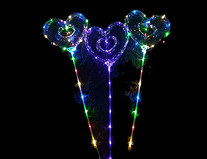 Шар Сфера 3D Bubble Бабблс LED 18" прозрачная ВЗ BOBO Сердце Ажур 46см