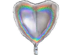 Шар фольга без рисунка 18'' сердце Серебро Silver блеск GR