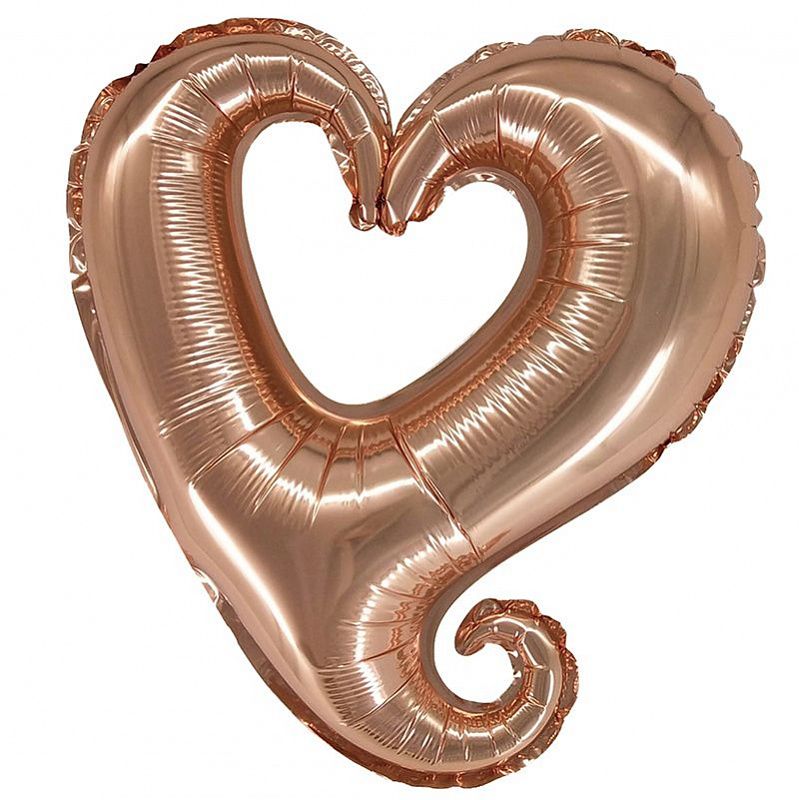 Шар фольга Цепь сердец Розовое Золото упаковке (воздух) 18'' BR