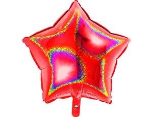 Шар фольга без рисунка 18'' звезда Красная Red блеск GR