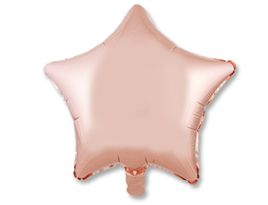 Шар фольга без рисунка 18'' звезда Розовое золото Rose Gold металлик ВЗ