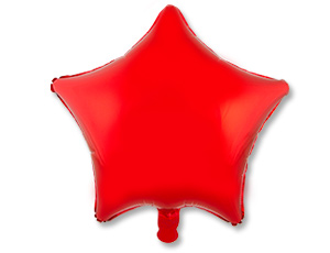 Шар фольга без рисунка 18" ВЗ звезда металлик Красная Red