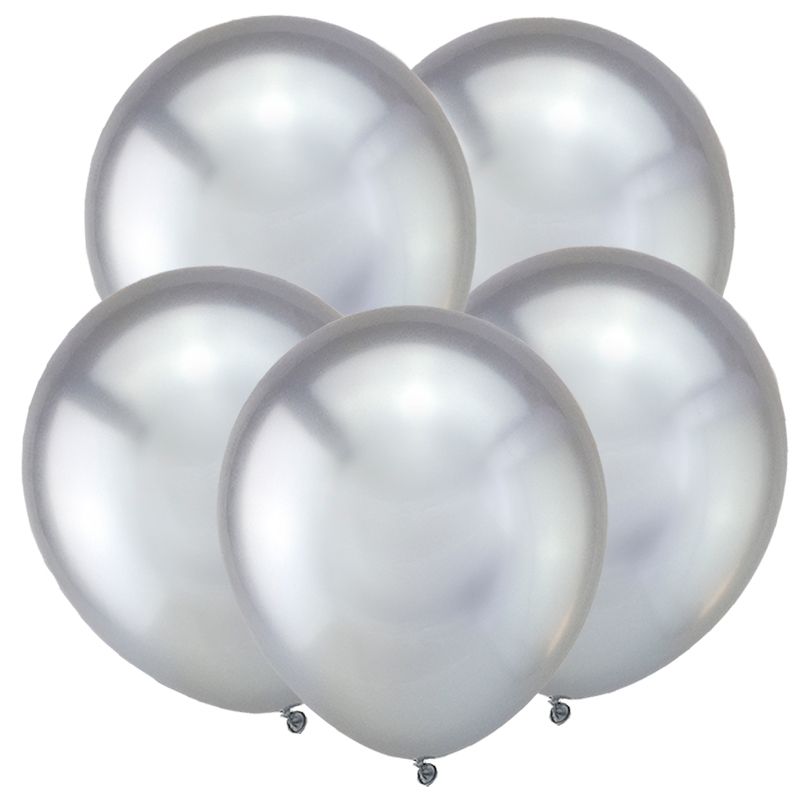 Шар латекс 12"/ВС хром Зеркальные шары Серебро Mirror Silver (50шт)