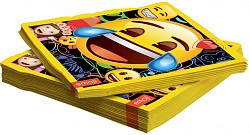 Салфетки 33см Смайл Emoji черный уп12