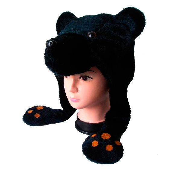 Шапочка мех с ушками Мишка косолапый 41*28см