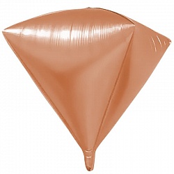 Шар фольга 3D Алмаз 21'' Розовое Золото Pink gold FL