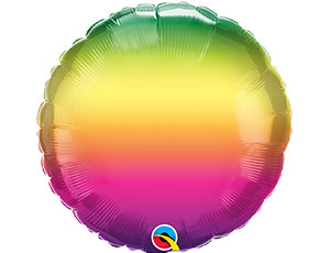 Шар фольга без рисунка 18'' круг градиент Радуга Омбре Vibrant QL