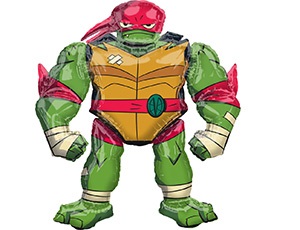 Шар 47*54", фольга, фигура ходячая Черепашки Ниндзя. Рафаэль