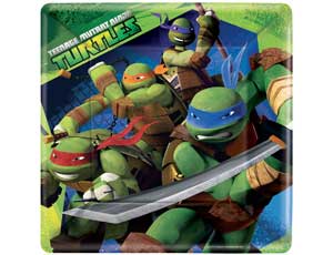Тарелки бумажные 250 мм, 8 шт., квадратные Черепашки-Ниндзя
