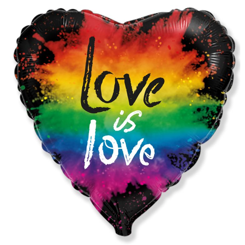 Шар фольга 18''/Fm сердце LOVE IS LOVE