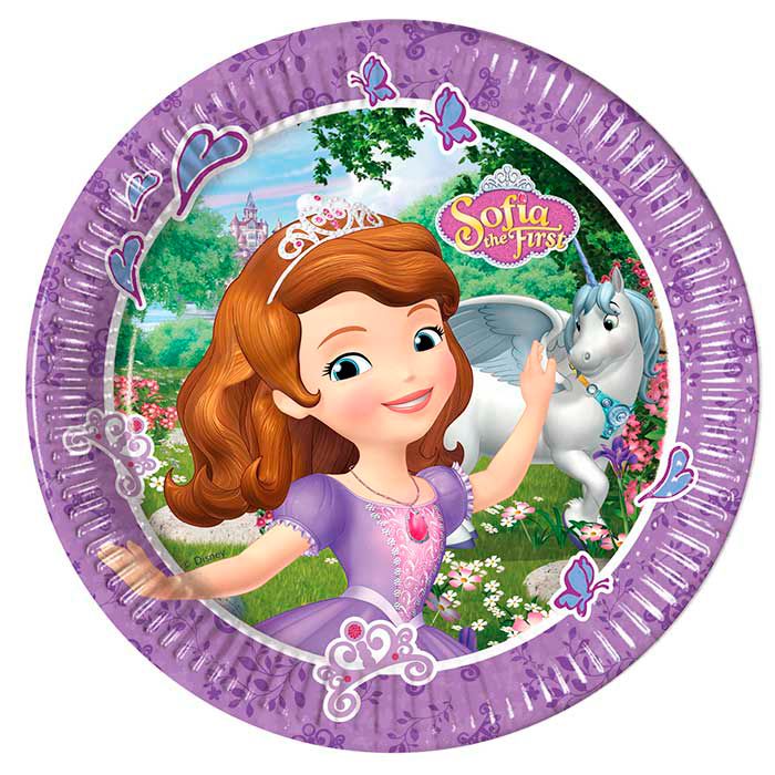 Тарелки бумажные 230мм Принцесса София - 2 Sofia Mystic Isles (уп8) ЕС ВС