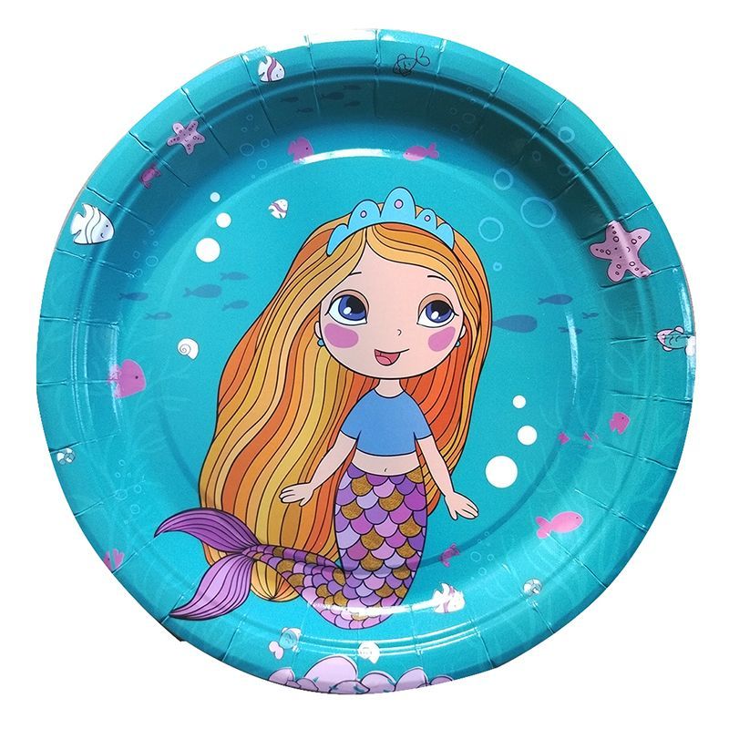 Тарелки бумажные 180мм Русалочка (уп6) ВС