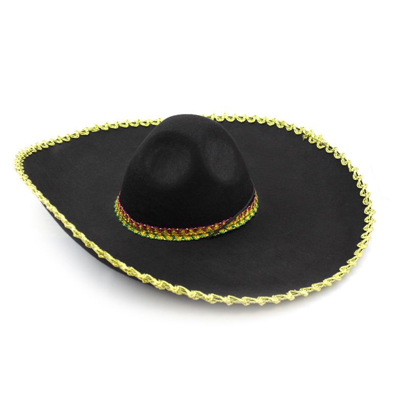 Шляпа фетровая Сомбреро. Золотой кант