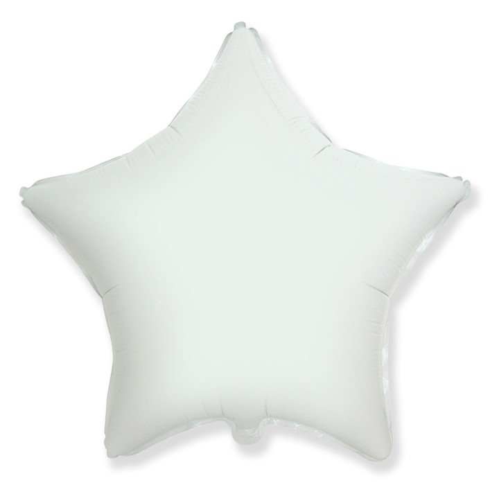 Шар фольга без рисунка 18'' звезда Белая White пастель КА