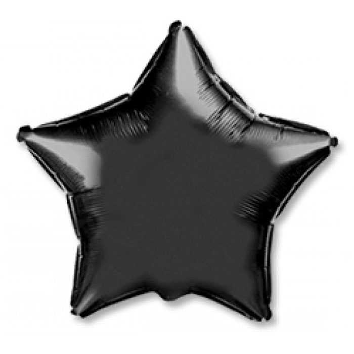 Шар фольга без рисунка 18'' звезда Черная Black пастель Fm