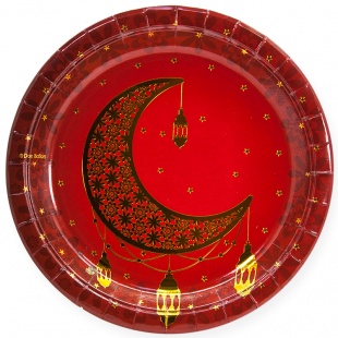 Тарелки бумага 230мм Восточная сказка золото гранатовый уп6
