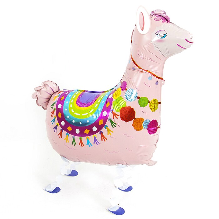Шар фольга фигура AIR Лама Альпака Розовый 31" 79см FL