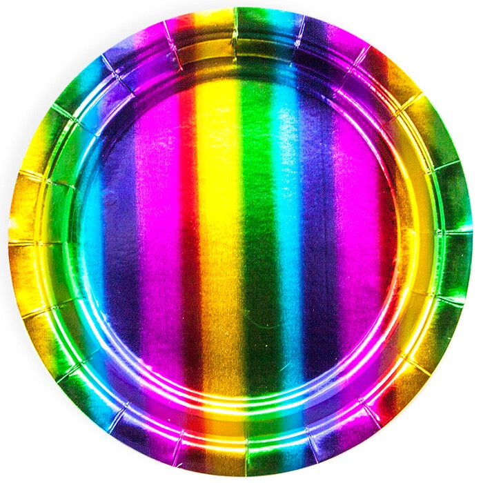 Тарелки бумажные 180 мм, 6 шт. Радужный градиент