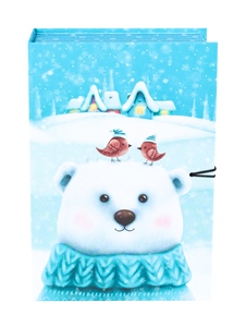 Коробка книга Белый мишка 12х18х5см