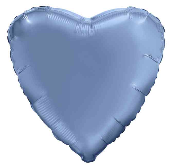 Шар фольга без рисунка 18'' сердце Лазурь Azure сатин AG