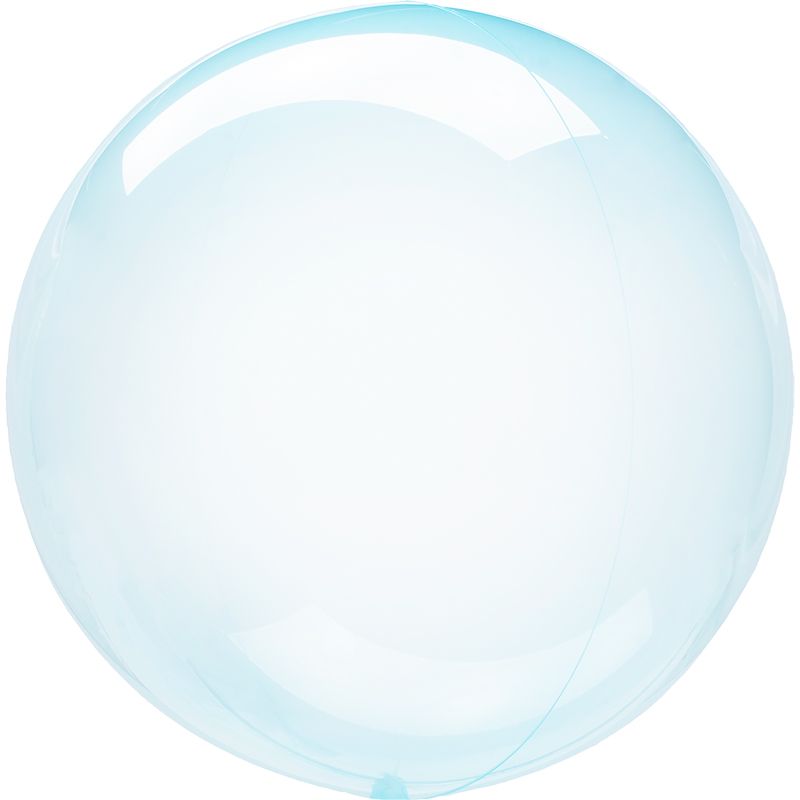 Шар Сфера 3D Bubble Бабблс 18" прозрачный Голубой кристалл 46см An