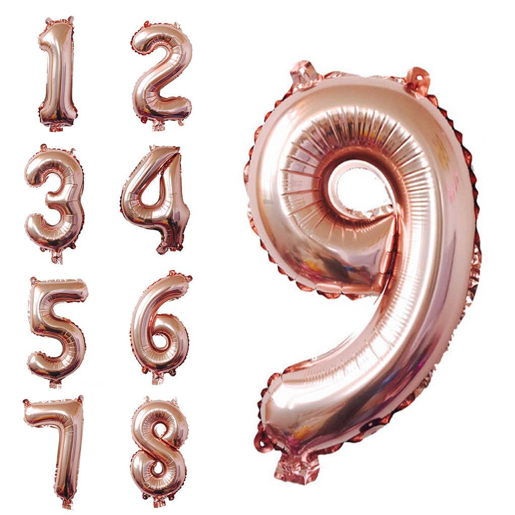 Шар фольга Цифра 16"/КА Розовое Золото "1"