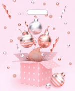 Пакет ПЭТ с вырубной ручкой 40х31см Новогодний фейерверк