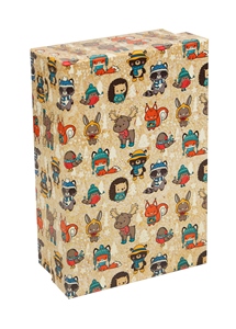 Коробка прямоугольная Новогодние зверята 19х12х7,5см