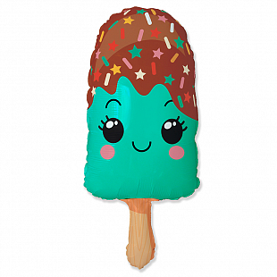 Шар фольга фигура Мороженое Эскимо мятное 33" 85х43см Fm