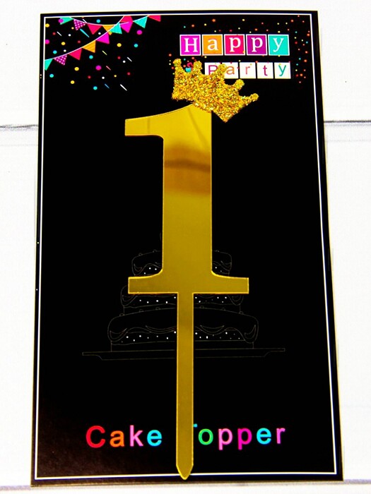 Топпер пластик Золото "1"