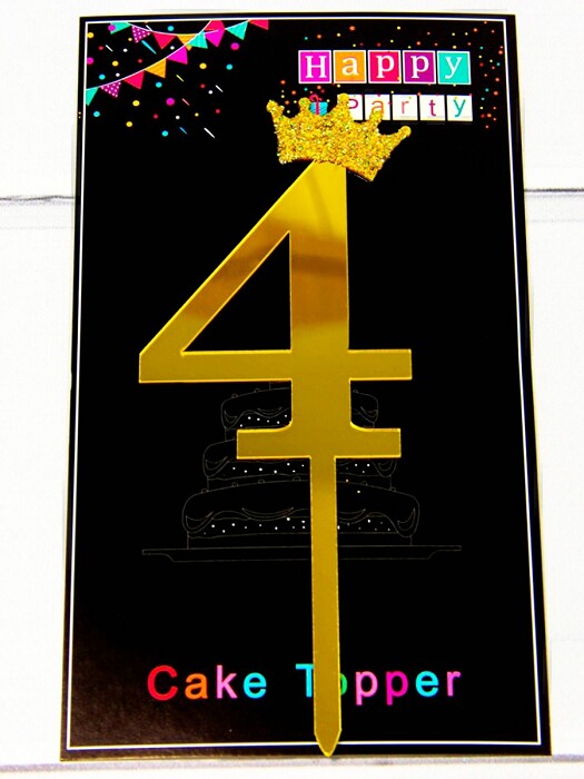 Топпер пластик Золото "4"