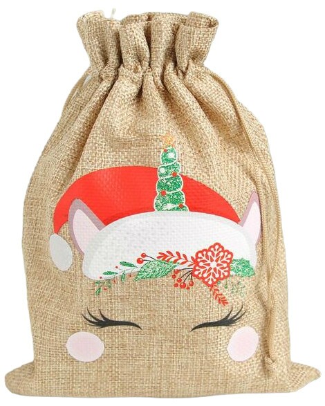 Мешок с термонаклейкой Новый год 16×24см