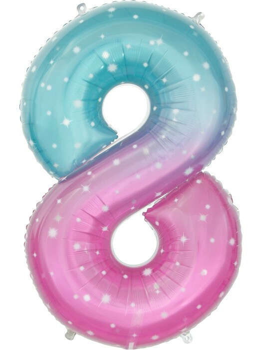 Шар фольга Цифра 40'' Галактика "8"