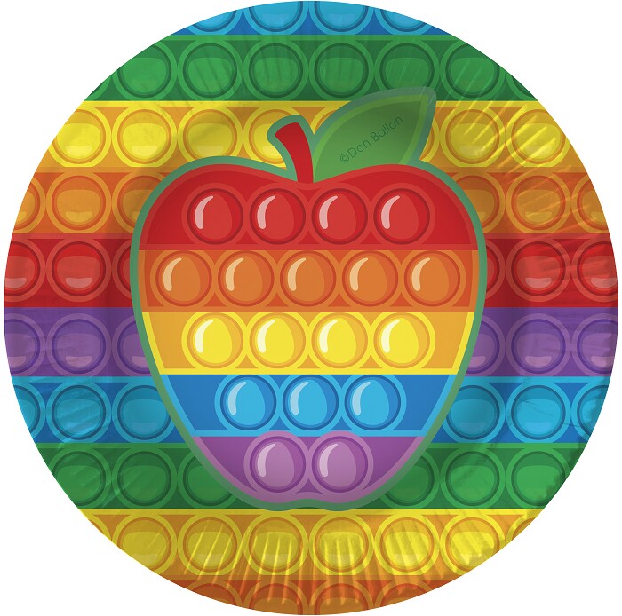 Тарелки бумажные 180мм Поп ит Pop it Радужный (уп6) Гифт-Люкс