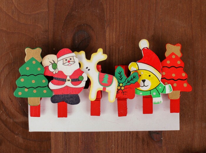 Прищепки новогодние Новогодние чудеса набор 6 5×3,5см