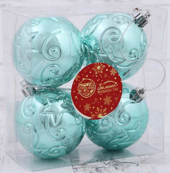 Игрушки на елку Шары  6см (уп4) Звездочки 4941938