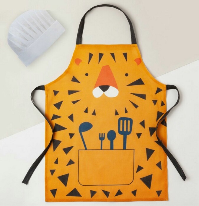 Фартук и шапка повара Этель Тигруля 46х60см рогожка пл,160 г/м² 100% хлопок