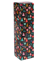 Коробка под бутылку Темные елочки