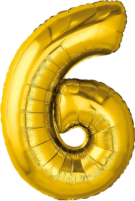 Шар фольга Цифра 32''/Fm Золото Gold "6"